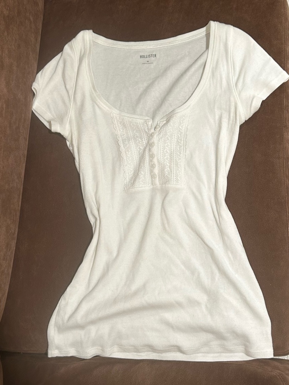 hollister white button top